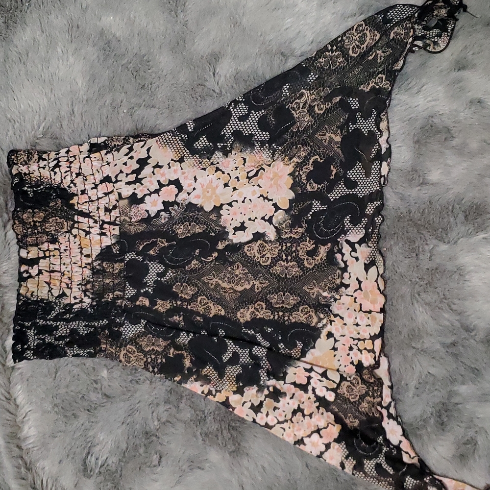 Strapless floral top